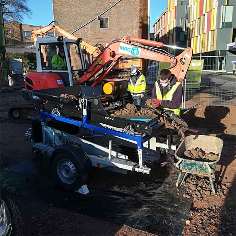 FleXiever zeefmachine aan het werk